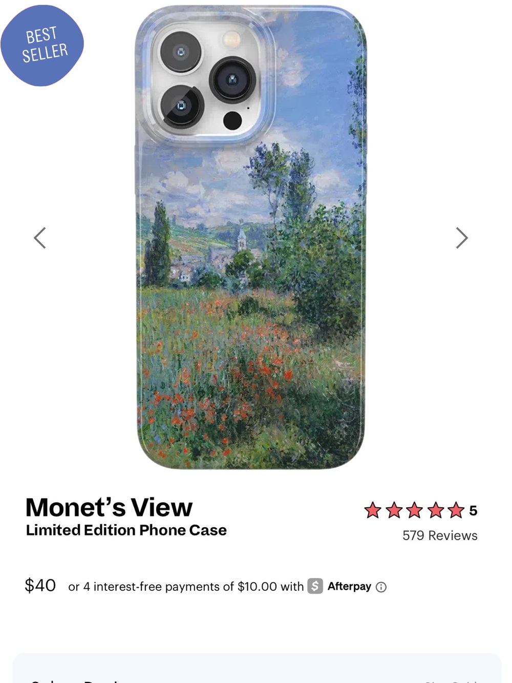 Monet’s View Blue Floral Art Phone Case - Limited Edition